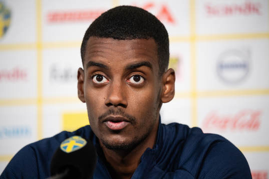 Alexander Isak of the Swedish national football team at a
