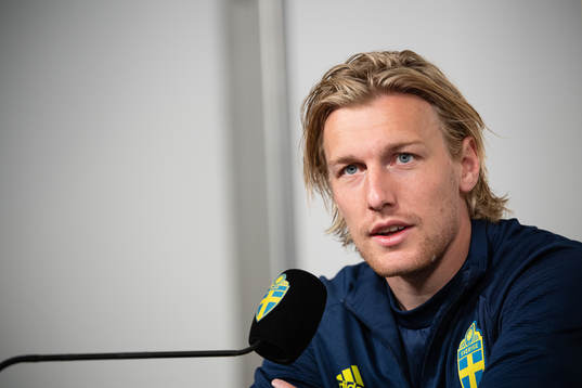 Emil Forsberg of the Swedish national football team at a