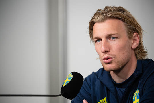 Emil Forsberg of the Swedish national football team at a