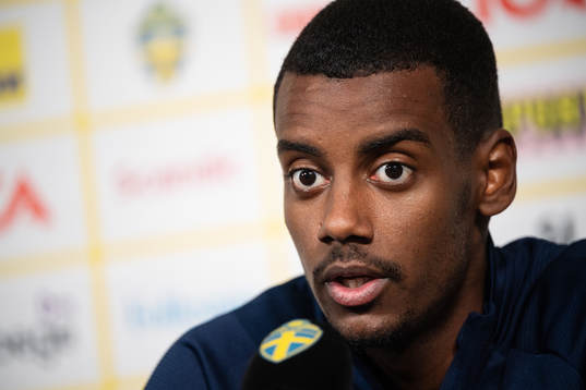 Alexander Isak of the Swedish national football team at a