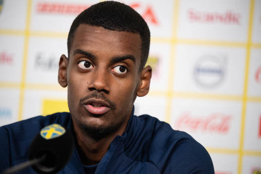 Alexander Isak of the Swedish national football team at a
