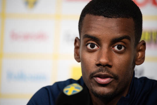 Alexander Isak of the Swedish national football team at a