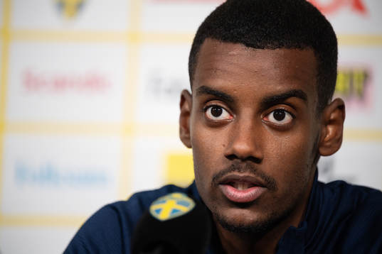 Alexander Isak of the Swedish national football team at a