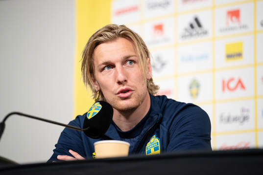 Emil Forsberg of the Swedish national football team at a