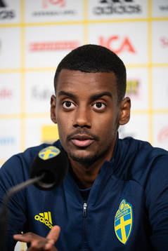 Alexander Isak of the Swedish national football team at a