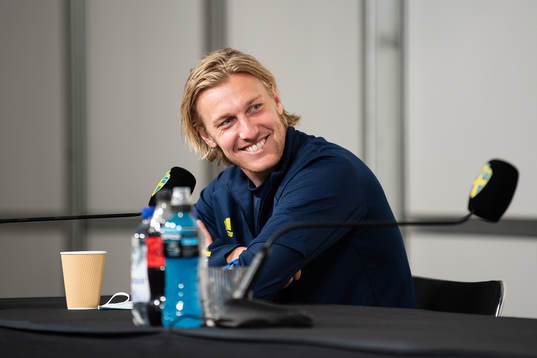 Emil Forsberg of the Swedish national football team at a