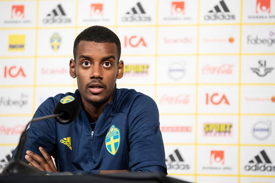 Alexander Isak of the Swedish national football team at a