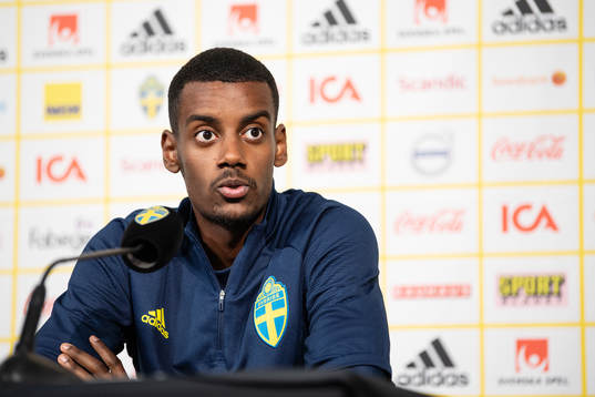 Alexander Isak of the Swedish national football team at a