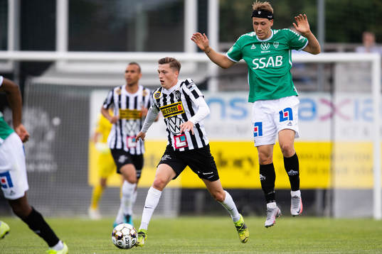 Landskronas Kevin Jensen och Brages Bjarni Mark Antonsson