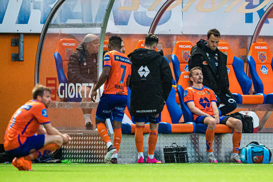 Torbjørn Kallevåg of Aalesund looks dejected