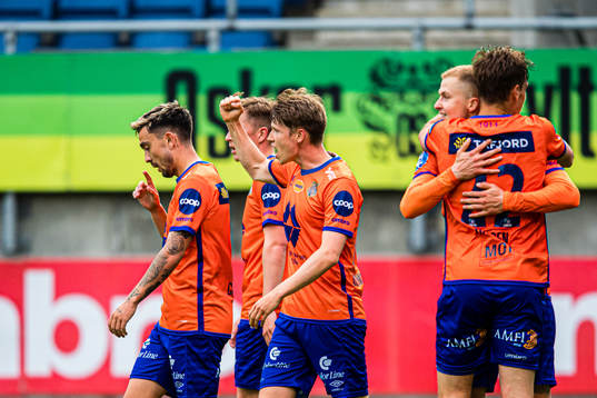 Kristoffer Ødemarksbakken of Aalesund celebrates