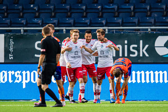 Nicolay Tveten Solberg of Fredrikstad celebrates