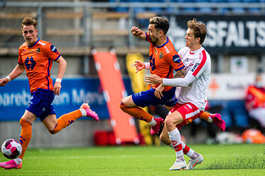 Niklas Fernando Nygaard Castro of Aalesund and Philip