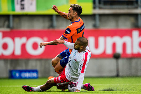 Niklas Fernando Nygaard Castro of Aalesund and Ayoub