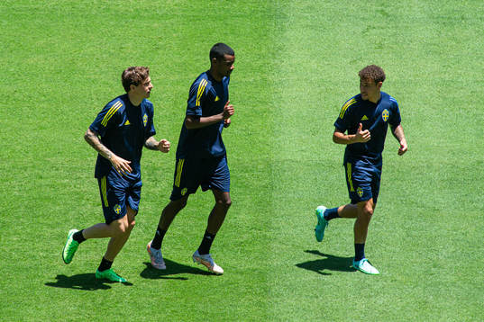 Victor Nilsson Lindelöf, Alexander Isak and Jordan Larsson
