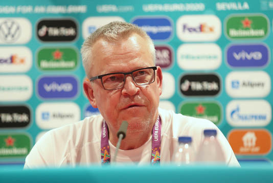 In this handout photo from UEFA Janne Andersson, head coach