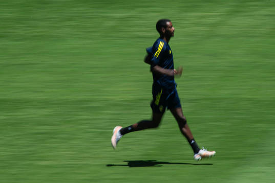 Alexander Isak of the Swedish national football team at a