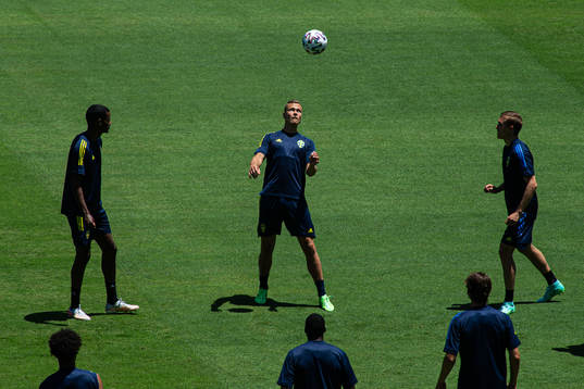 Viktor Claesson of the Swedish national football team at a