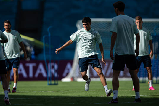 Pedri of the Spanish national football team at a training