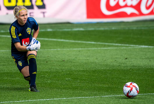 goalkeeper Jennifer Falk of Sweden