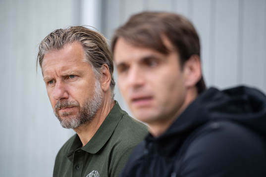 Jesper Jansson, sportchef, och Milos Milojevic, tränare