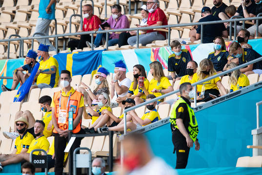 Swedish artist Charlotte Perelli in the stands