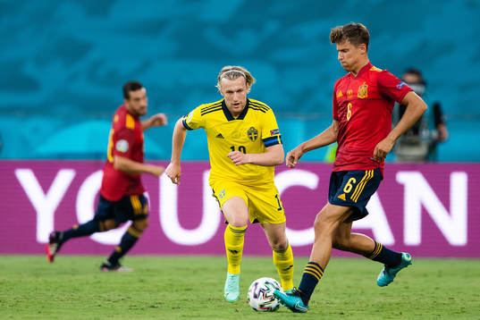 Emil Forsberg of Sweden and Marcos Llorente Marcos Llorente