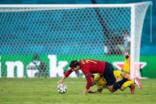 Alvaro Morata Álvaro Morata of Spain and Albin Ekdal of
