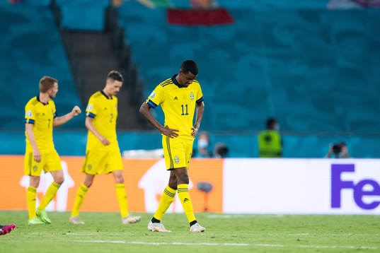 Alexander Isak of Sweden looks dejected