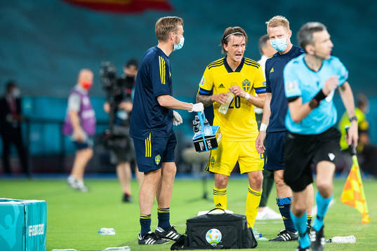 Kristoffer Olsson of Sweden in pain