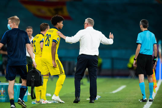 Jens Cajuste of Sweden is substituted in