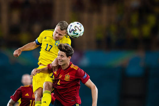 Viktor Claesson of Sweden and Pau Torres of Spain