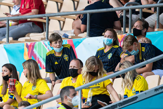 Swedish artist Charlotte Perelli in the stands