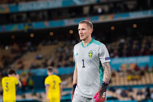 goalkeeper Robin Olsen of Sweden