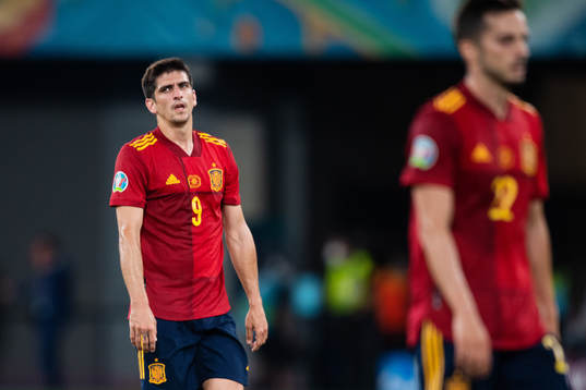 Gerard Moreno of Spain looks dejected