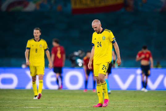 Marcus Danielson of Sweden looks dejected