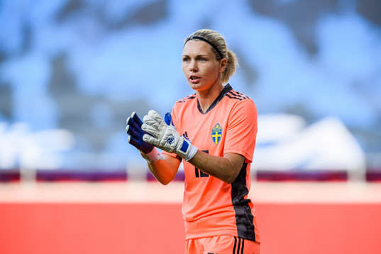 goalkeeper Jennifer Falk of Sweden
