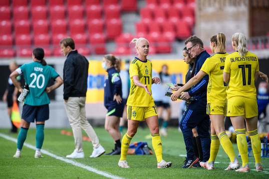 Caroline Seger of Sweden is being substituted