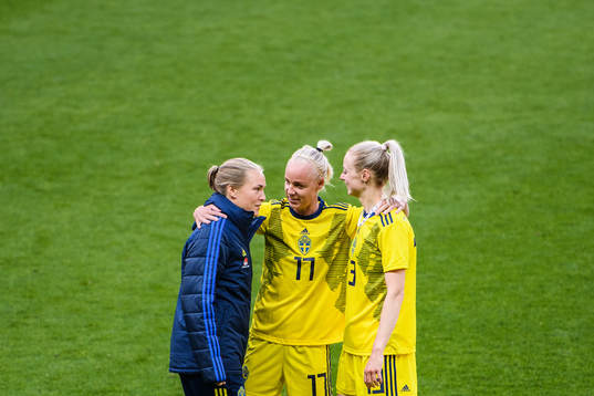Magdalena Eriksson, Caroline Seger and Amanda Ilestedt of