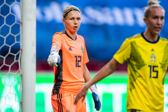 goalkeeper Jennifer Falk of Sweden