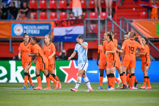 Vilde Bøe Risa of Norway looks dejected as players of the