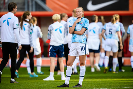 Synne Sofie Kinden Jensen of Norway looks dejected