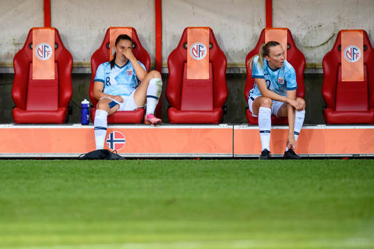 Vilde Bøe Risa of Norway looks dejected