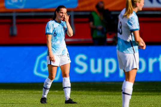 Tuva Hansen of Norway looks dejected