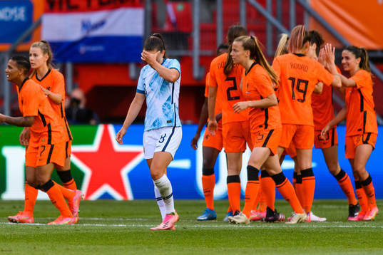 Vilde Bøe Risa of Norway looks dejected