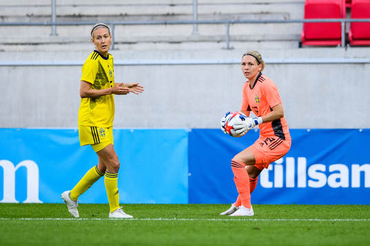 goalkeeper Jennifer Falk of Sweden