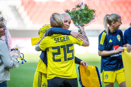 Caroline Seger of Sweden ahead the international friendly
