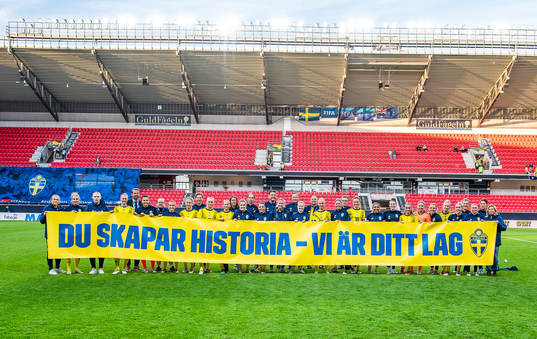 Caroline Seger of Sweden is being celebrated