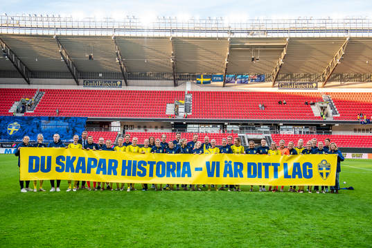 Caroline Seger of Sweden is being celebrated