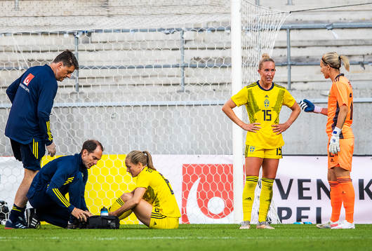 Magdalena Eriksson of Sweden is injured